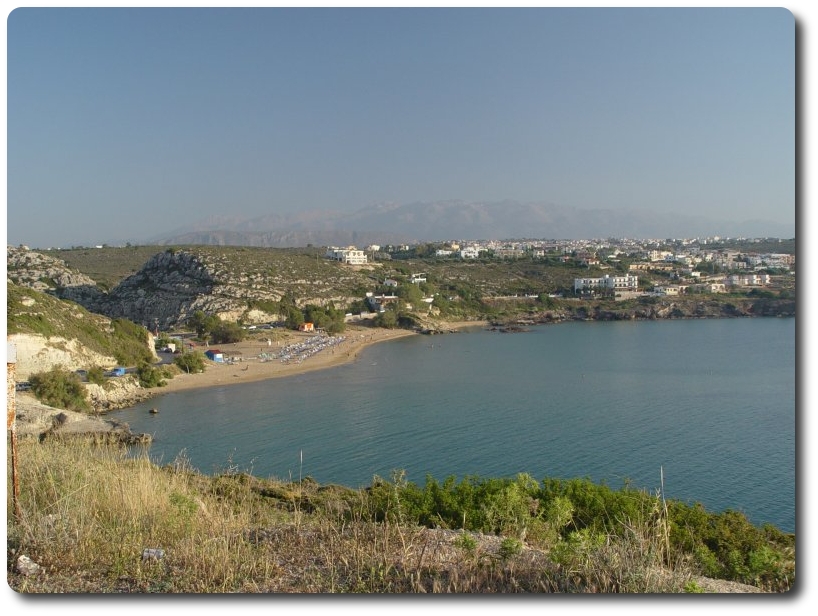 Kalathas Beach with the Lefka Ori mountains in the background